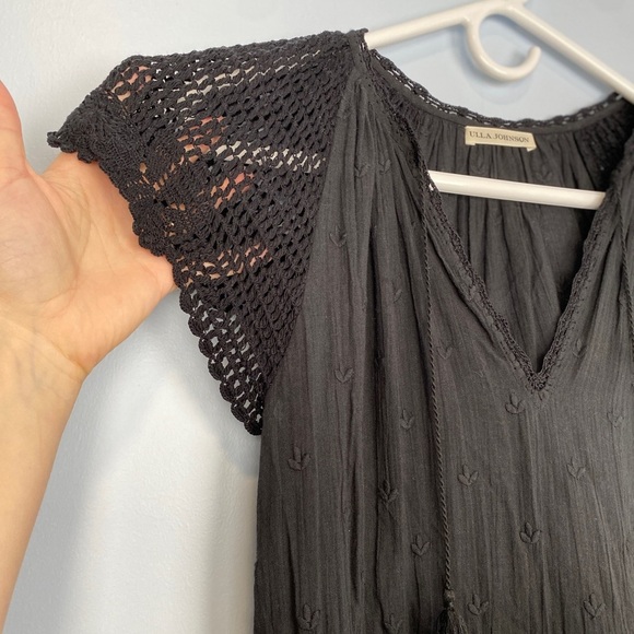 Ulla Johnson Pauline Airy Lightweight Midi Dress Black Size 2 Cottagecore - Picture 7 of 14